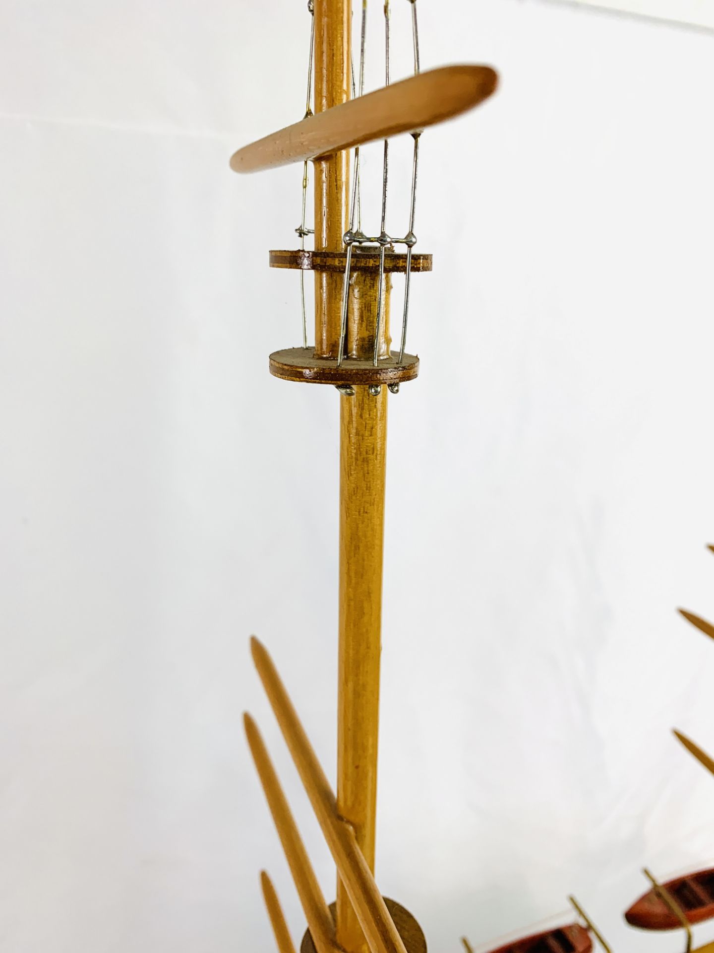 Wooden model sailing/steamship on stand - Image 5 of 6