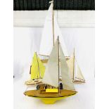 Five small model boats