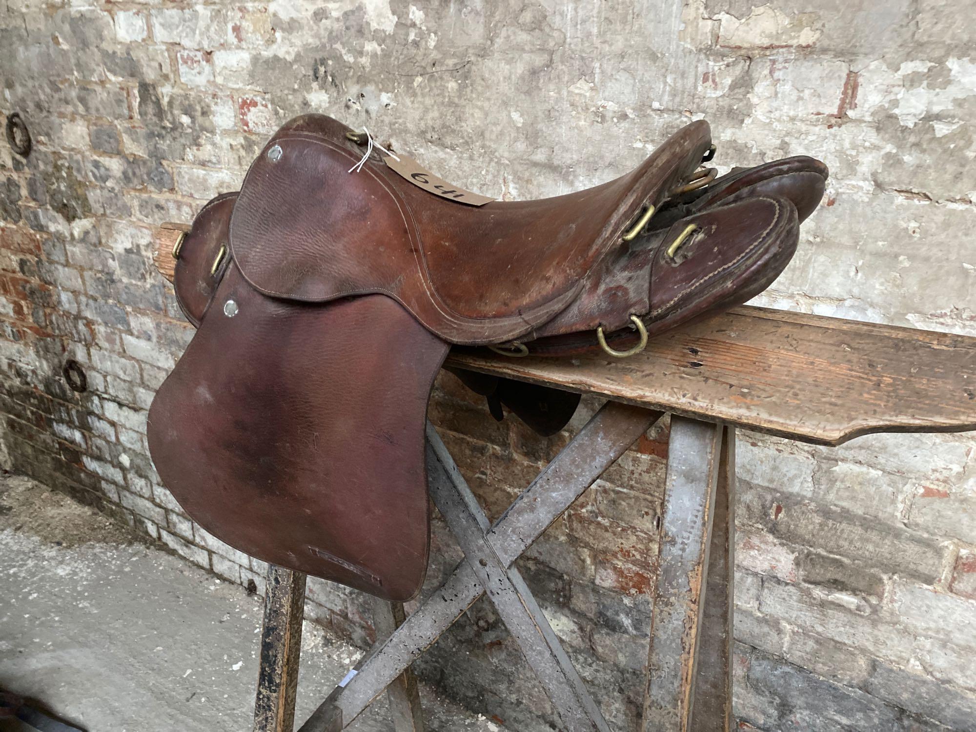 18" military saddle by Barnsby together with a 17" military saddle - Image 4 of 4