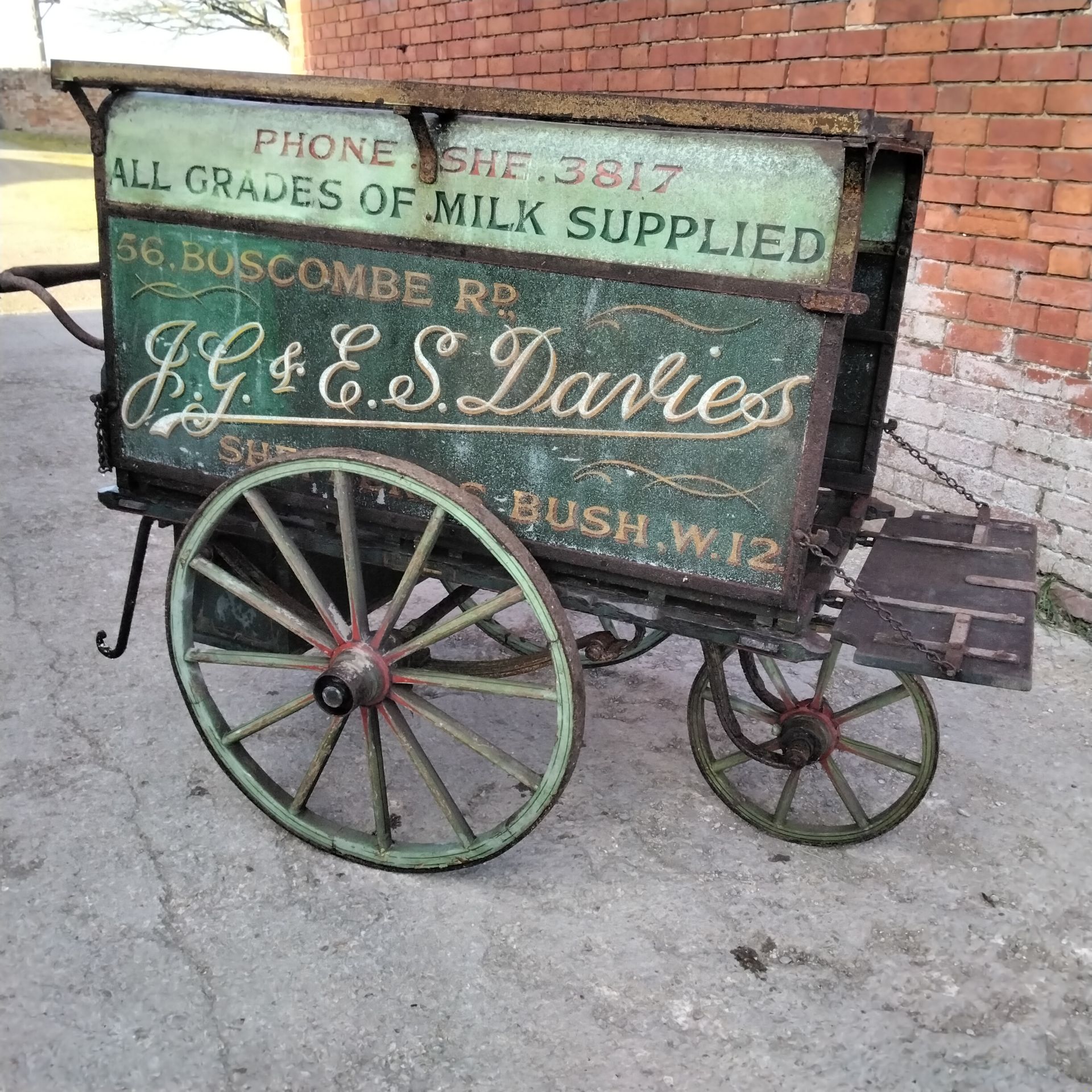 THREE WHEEL MILK DELIVERY HAND CART - Image 3 of 3