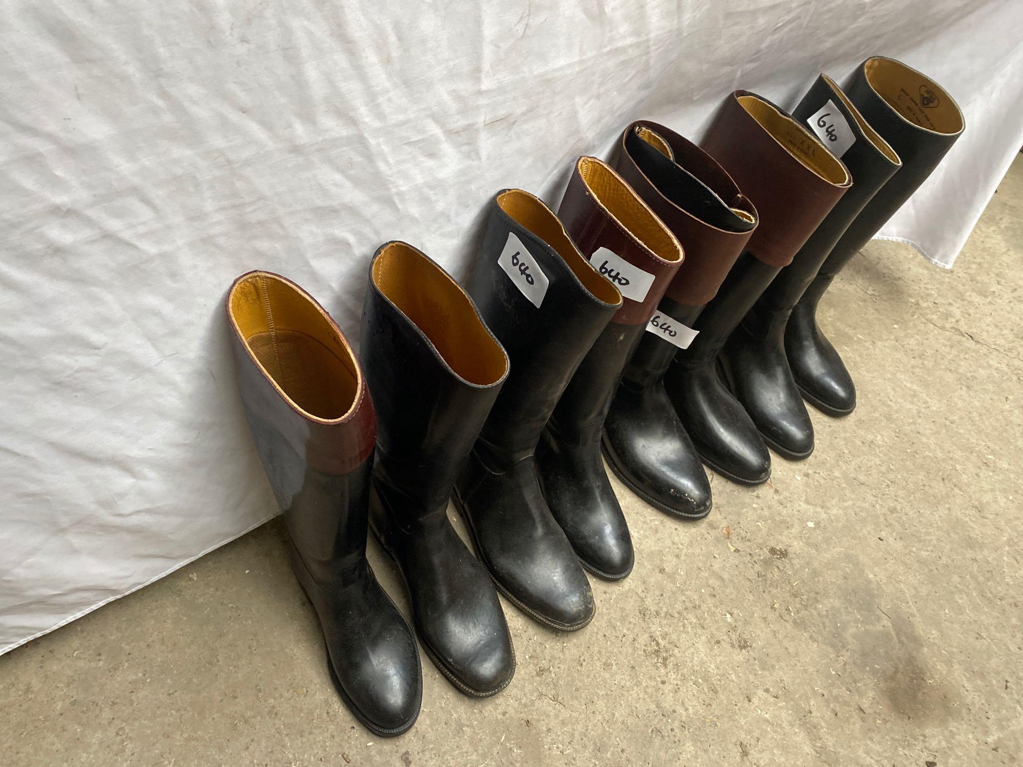 Four pairs of long rubber riding boots - Image 2 of 2