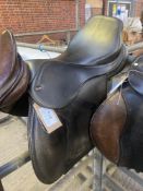Leteck Black Leather Saddle Seat 17.5” Gullet Width 4.5”