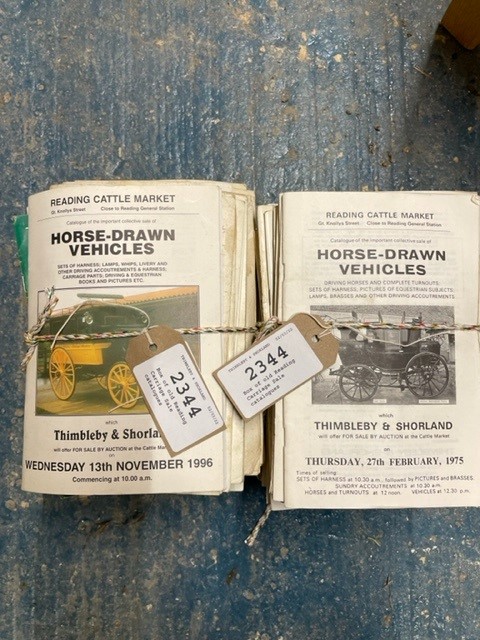 Box of old Reading Carriage Sale catalogues