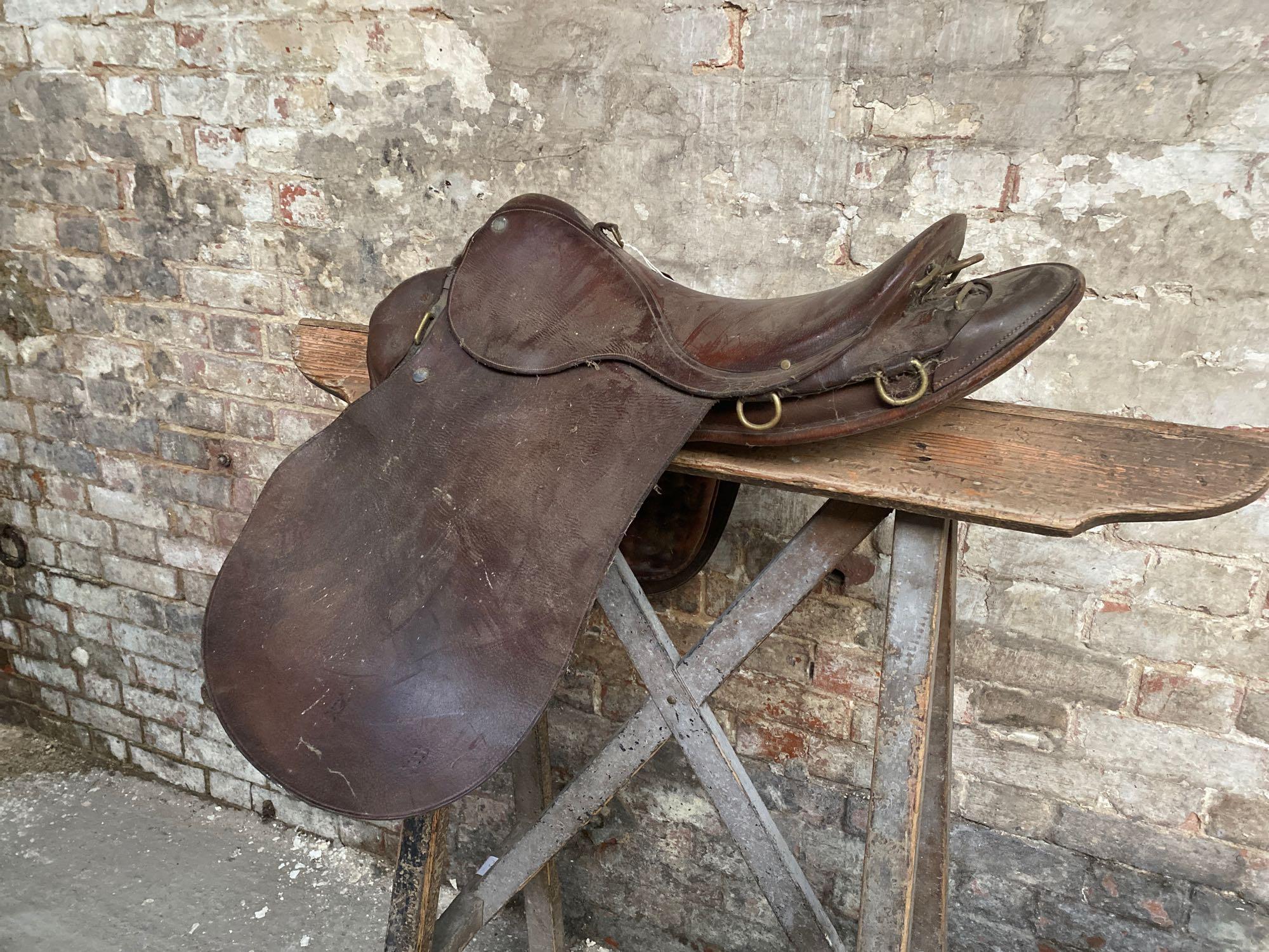 17 1/2" military saddle by Frank Ringrose, together with a 17" military saddle - Image 4 of 4