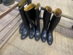 Three pairs Men's black rubber riding boots by AIGLE size142 XXL 42 (7) 43 (8)
