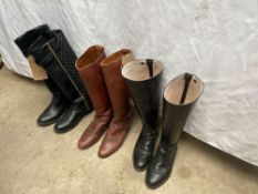 Three pairs long boots