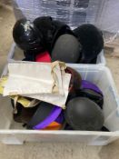 Large quantity of riding hats and helmets