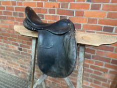 Four saddles: by Ryder, Shireoak, Falcon, and Slatter. This lot carries VAT.