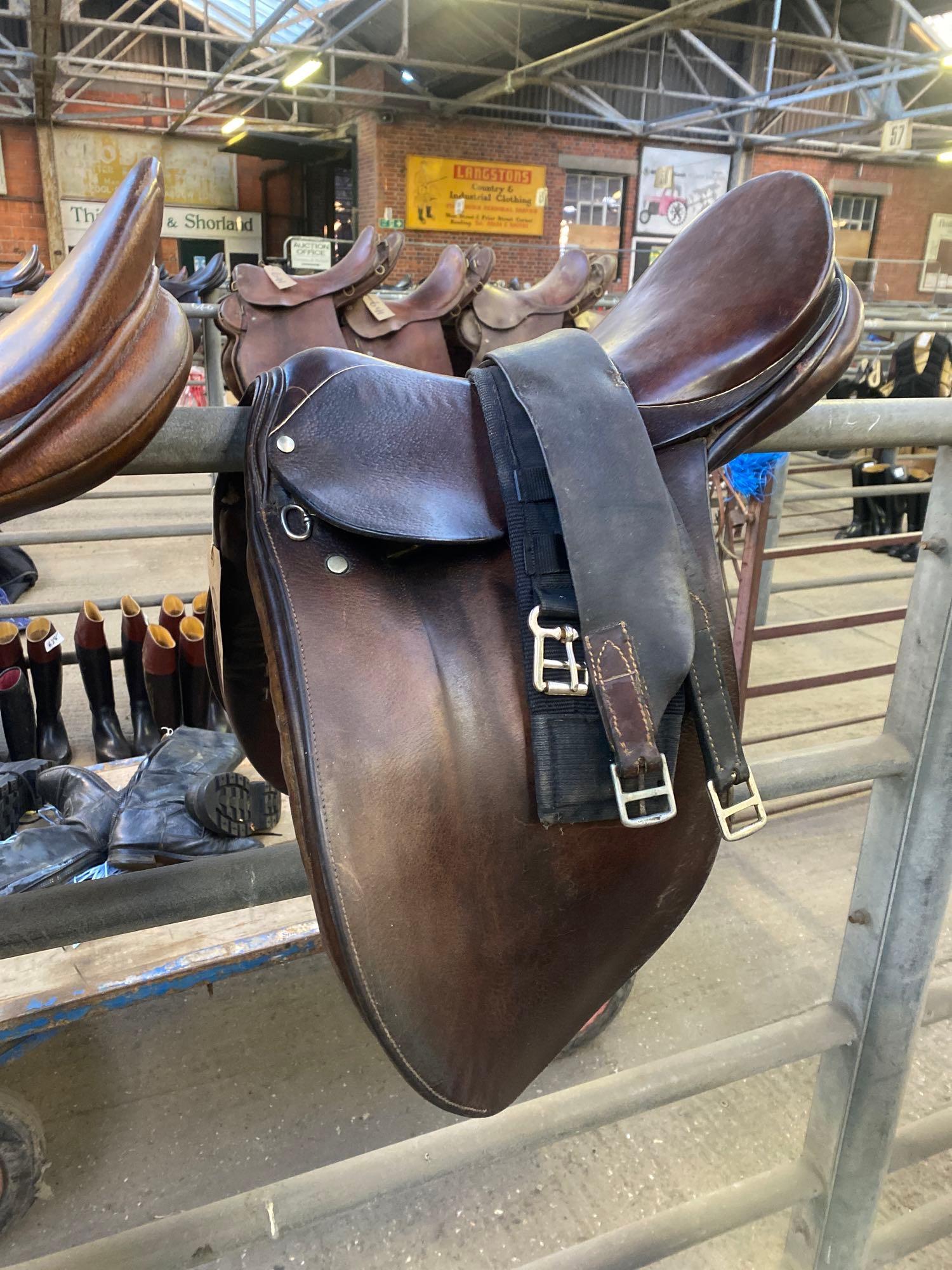 17.5" brown leather saddle by Stubben