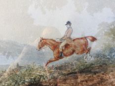 19th century watercolour of two Huntsmen by General St. Clair