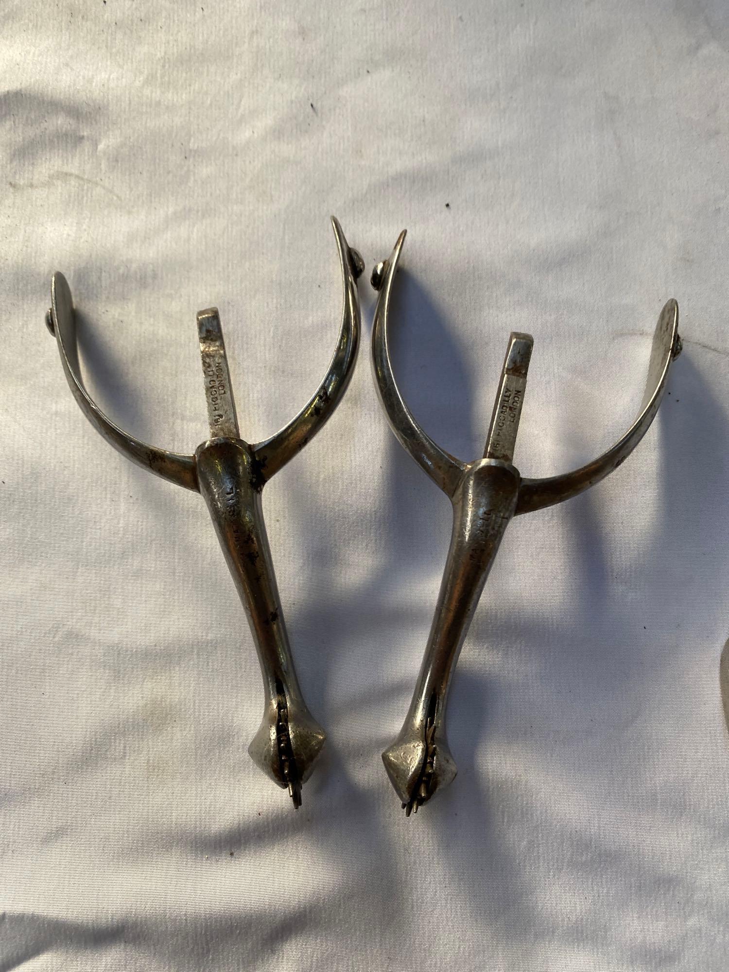 Four pairs of cavalry officers' spurs - Image 5 of 7