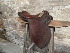 17 1/2" military saddle by Frank Ringrose, together with a 17" military saddle