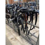 Set of pair harness black/whitemetal with long breechings, no collars. This lot carries VAT.