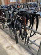 Set of pair harness black/whitemetal with long breechings, no collars. This lot carries VAT.