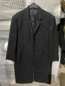 Black twill long livery coat