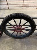 Four 12 spoke 4 stud wheels and pneumatic tyres 3.00-23