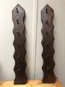 Antique wooden wall mounted whip rack