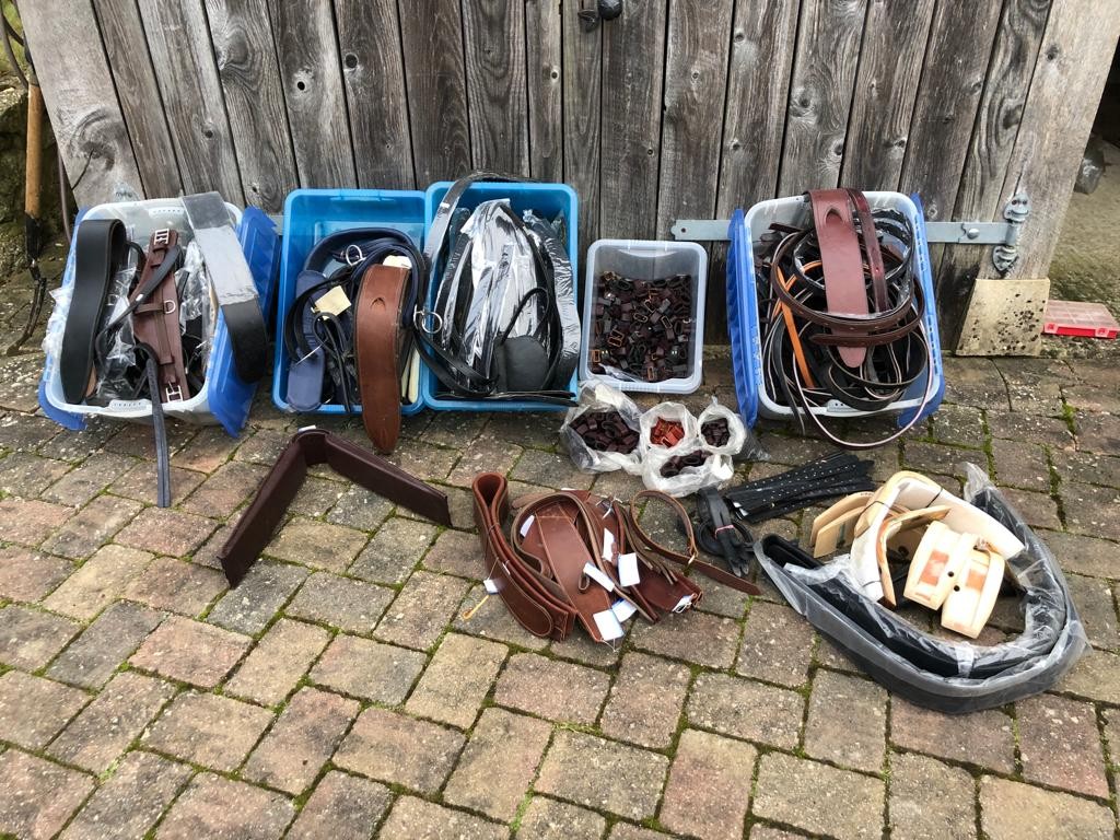 Assortment of leather and synthetic items