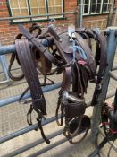 Set of brown/brass harness. This lot carries VAT.