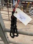 Leather covered tail gate chains to suit a Dog Cart