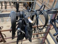 Set of black/whitemetal pony harness. This lot carries VAT.