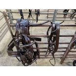 Set of brown pony harness with quick release tugs. This lot carries VAT