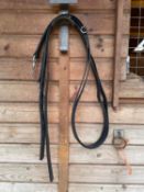 Pair of new and unused black Zilco pony tandem leader traces, with spring clip ends