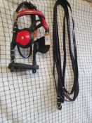 Set of biothane trade harness made in the USA, with leather plaited reins. This lot carries VAT