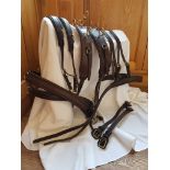 Small Shetland pony PAIR set of brown English leather breast collar harness