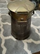 Victorian brass and steel milk can
