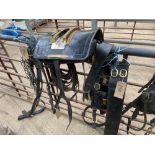 Set of patent single heavy horse harness with brass plaque