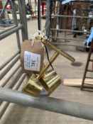 Pair of brass lamp brackets. This item carries VAT