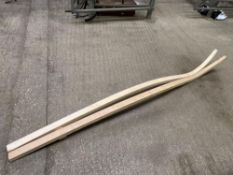 Pair of 9ft swan neck ash shaft planks