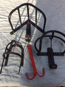 Three Stubbs Harness racks and a harness cleaning hook