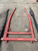 Pair of red painted shafts, distance between shafts 60cms