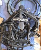 Set of black/whitemetal breastcollar harness to fit a cob