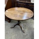 Oak circular tilt top table