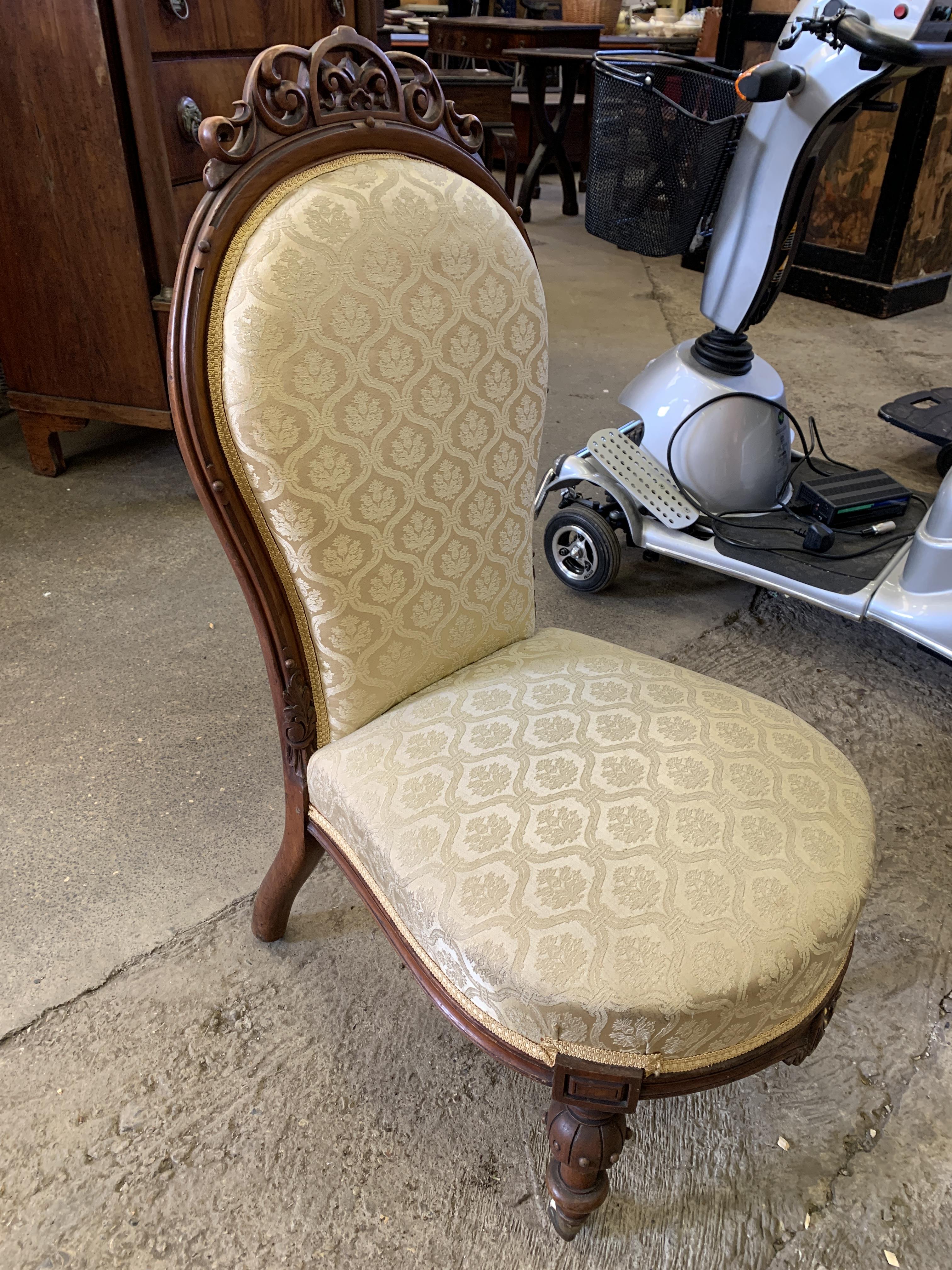 Mahogany upholstered chair - Image 3 of 4