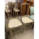 Two brass frame chairs