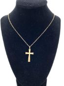 9ct Gold cross and chain.