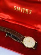 9ct gold Smith deluxe wristwatch