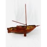Model single masted sailing boat complete with paper jigs