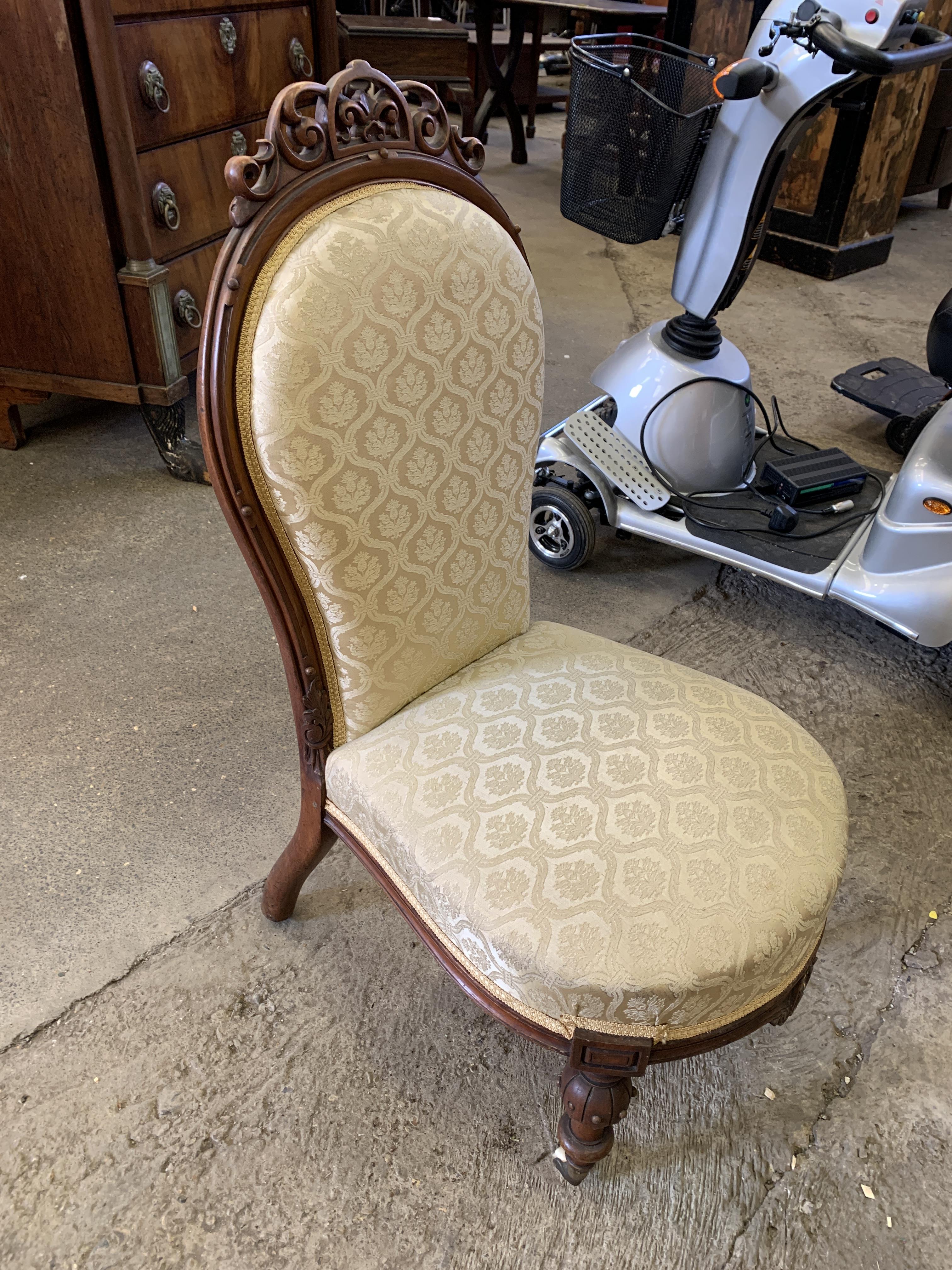 Mahogany upholstered chair - Image 2 of 4