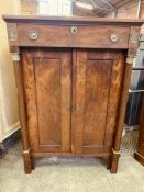 Walnut veneer two door cupboard