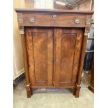 Walnut veneer two door cupboard