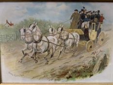 Two framed and glazed prints "The Billiard Stakes" and "On the road to Bath"