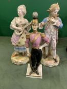 Three continental porcelain figurines