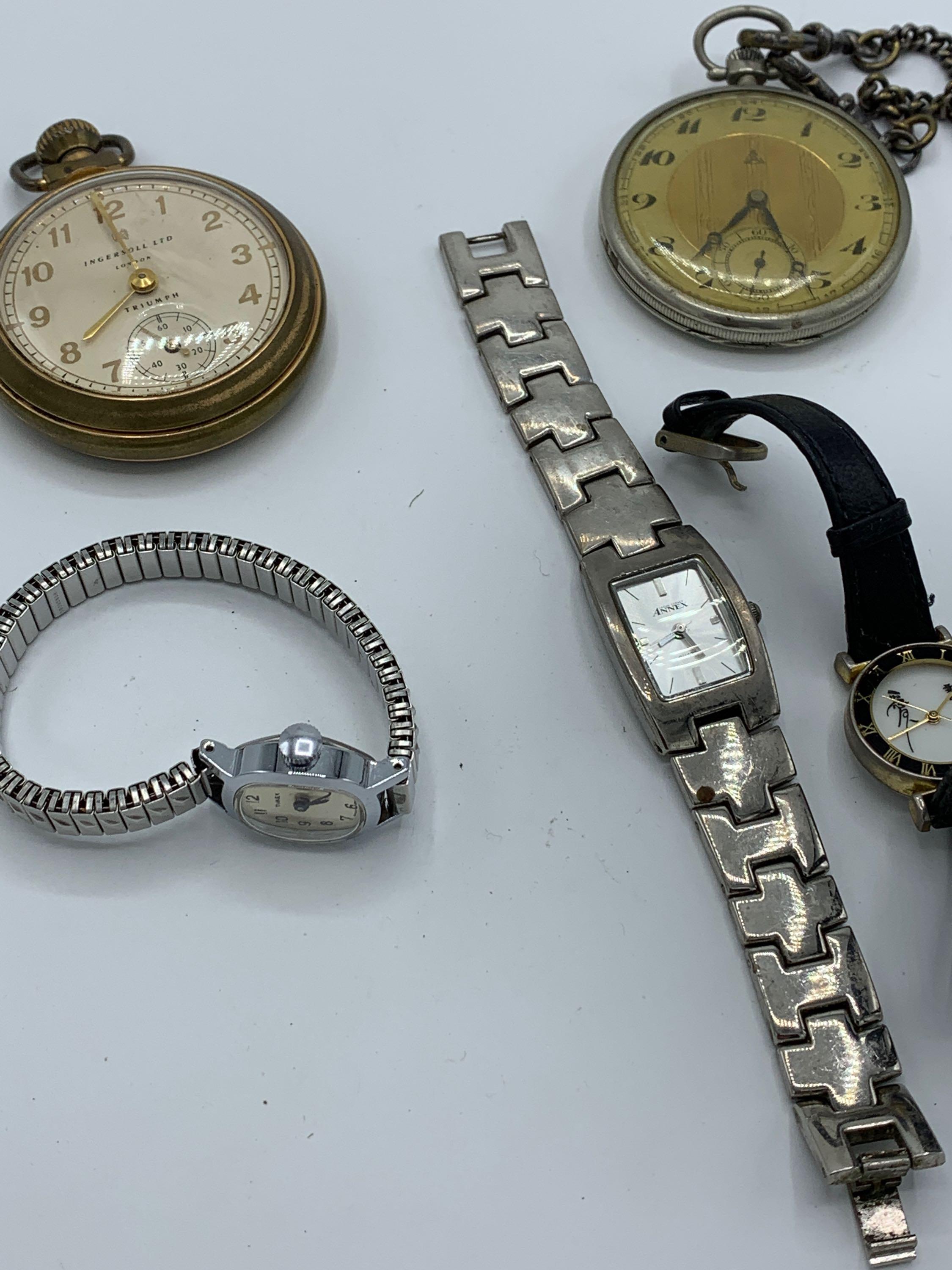 Ingersoll Ltd 'Triumph' pocket watch, Alpina pocket watch, and silver fob chain - Image 2 of 4