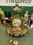 French gilt brass mantel clock