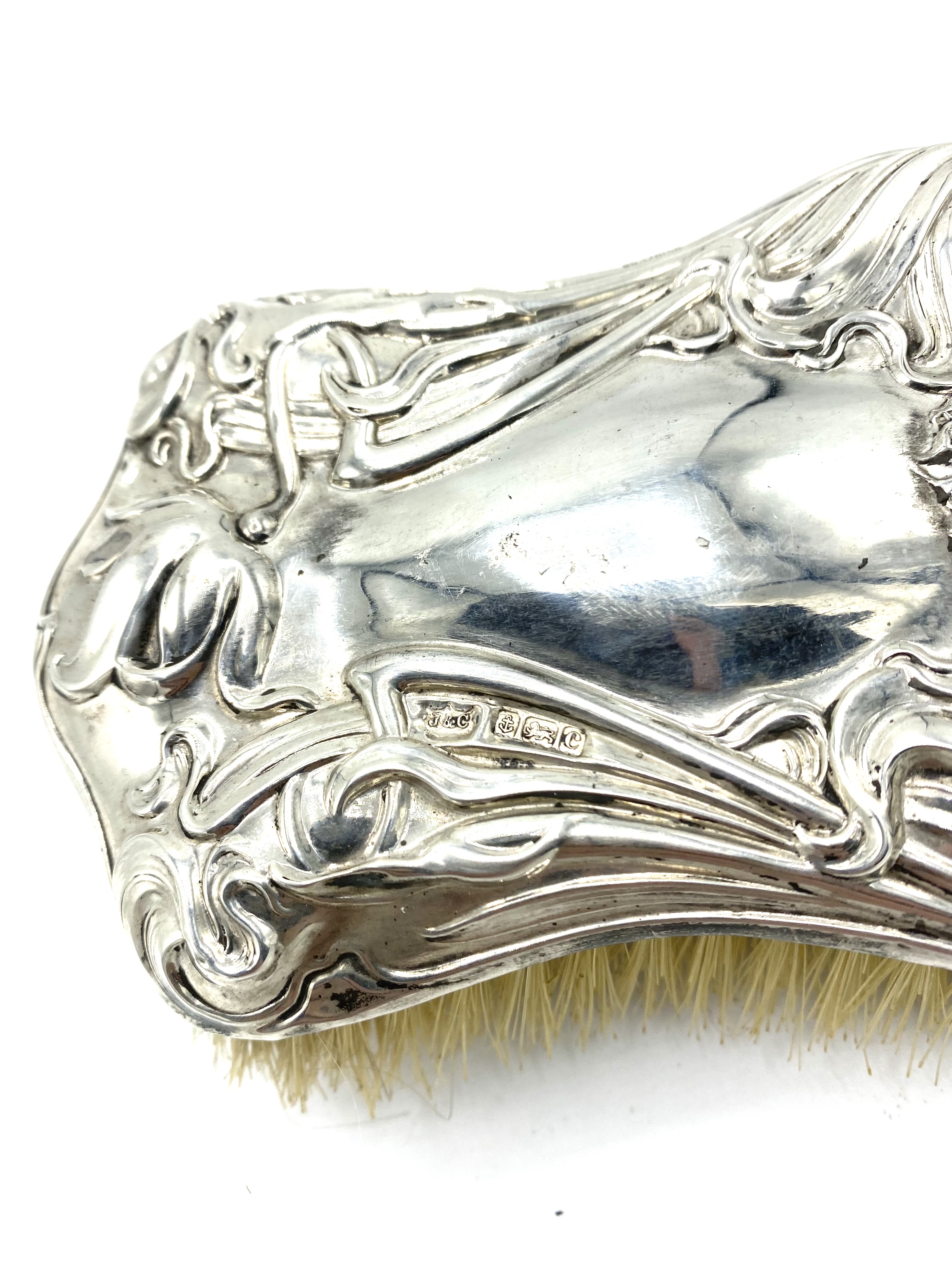 Art nouveau silver hairbrush, together with another - Image 3 of 6